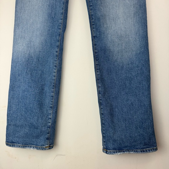 Zara Premium Denim Straight Leg Jeans Sz 4 Medium Wash High Rise - Picture 8 of 15